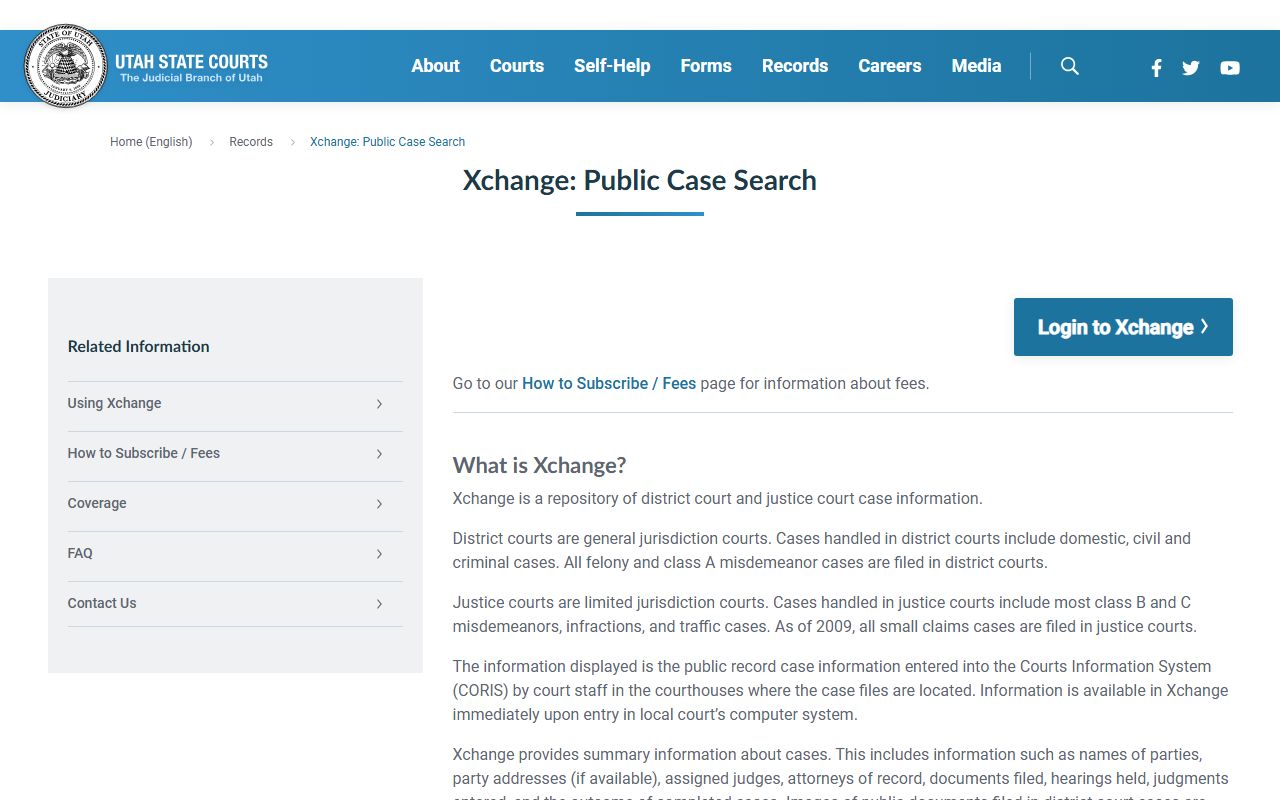 Utah County court records after arrest Xchange public case search