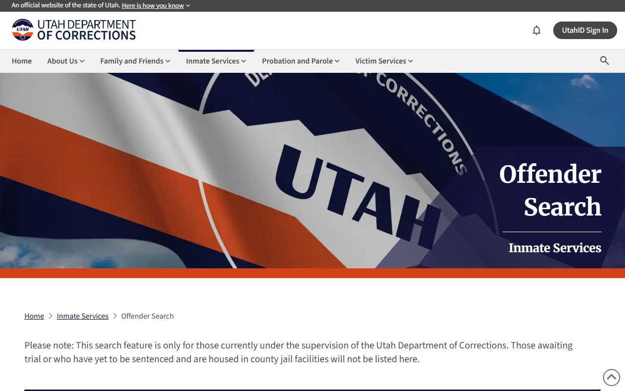 Utah County inmate records UDC offender search state locator